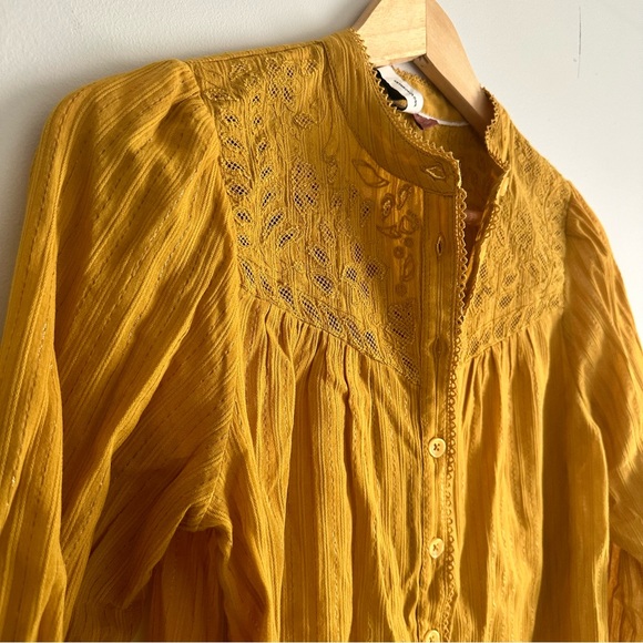 NWT ๐ Anthropologie Pilcro Yellow Lace Blouse - Size 2 - Picture 4 of 5